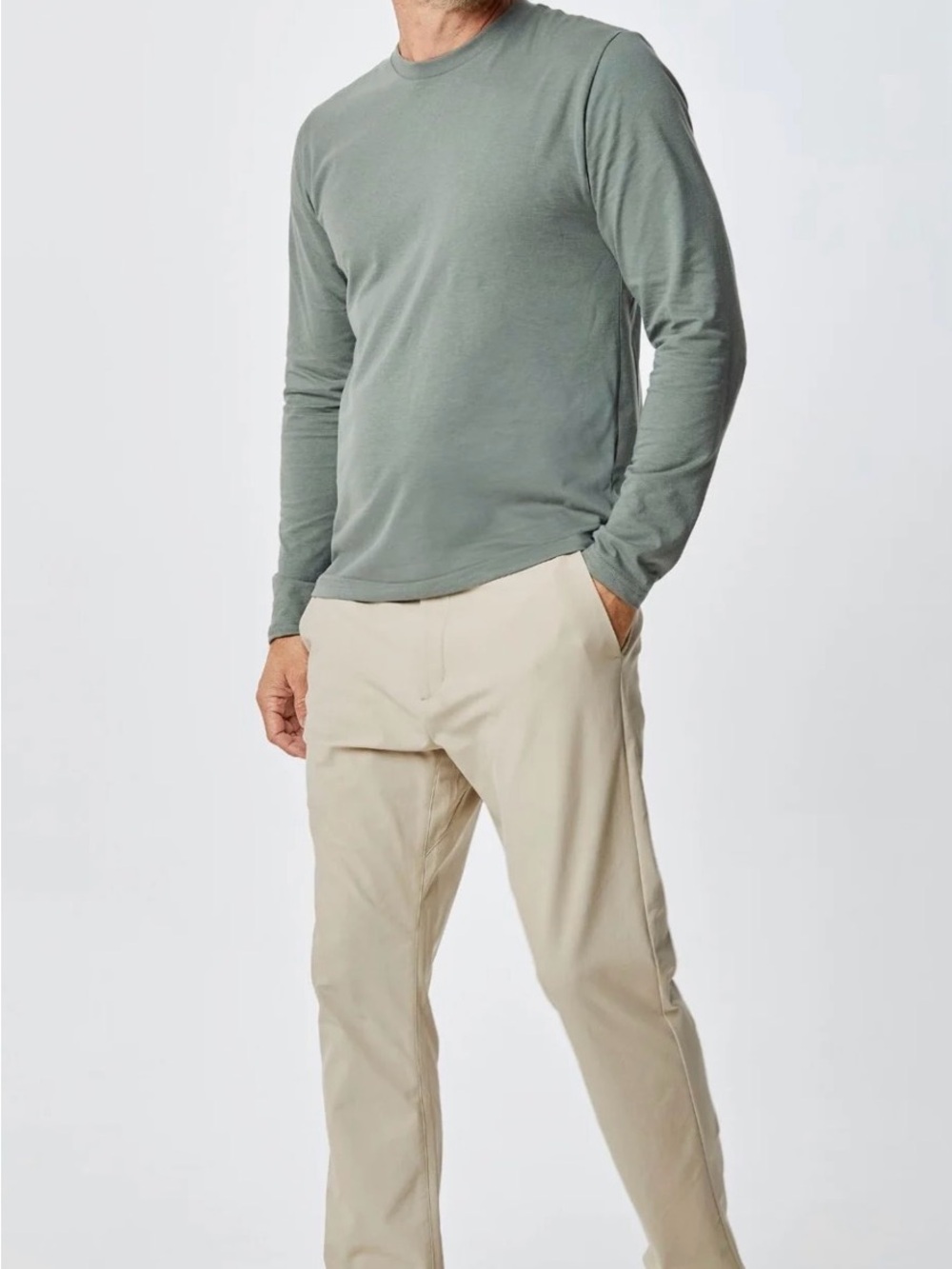Ten Thousand Long Sleeve Crew in Sage Green